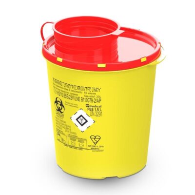 Collecteur de déchets médicaux pbs 1,5L jaune/rouge